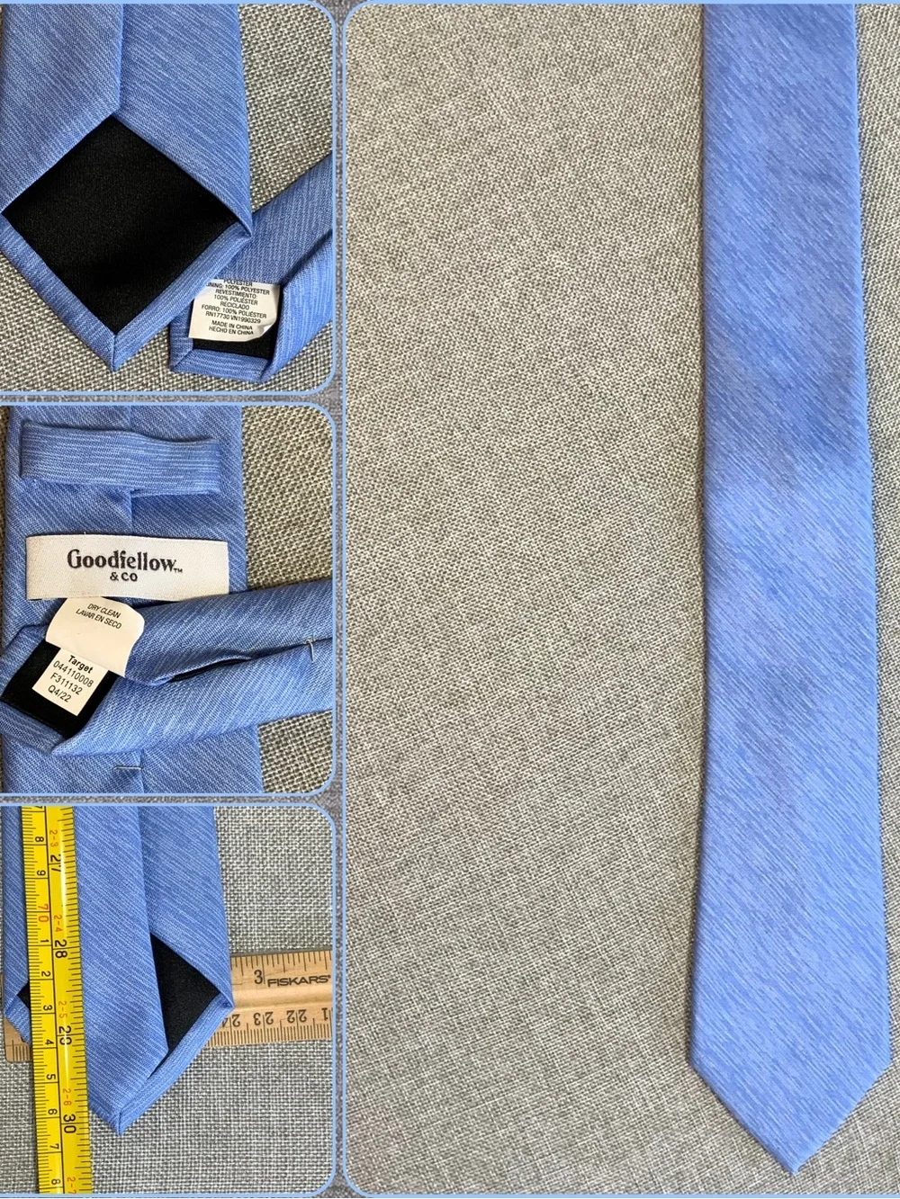 Goodfellow Light Blue Narrow Linen Look Tie